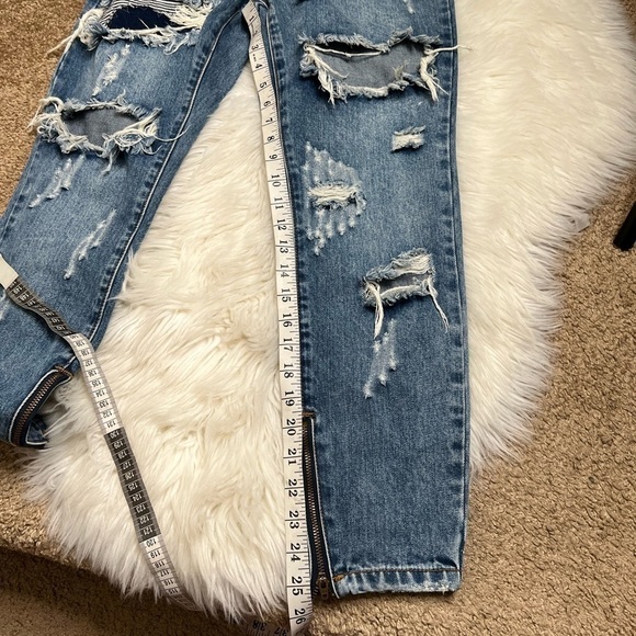 One Teaspoon Factory Distressed Trashed Free Birds Denim Ankle Zip jeans - Picture 9 of 13